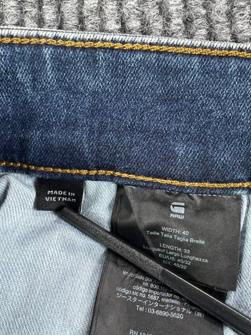 G Star Raw 5620 3D Skinny Zip Knee Jeans Mens 40x32 Denim - Picture 13 of 15